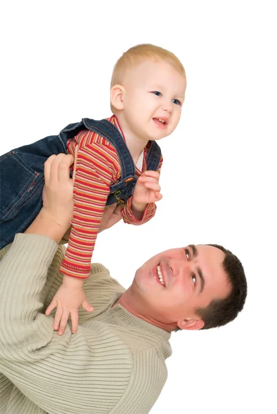 Father and son fly together — Stock Photo, Image