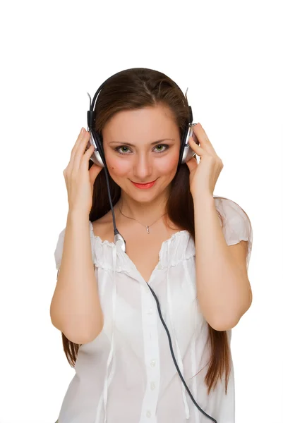 Girl in headphones Stock Photo