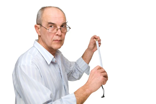 Hombre en gafas con ruleta —  Fotos de Stock