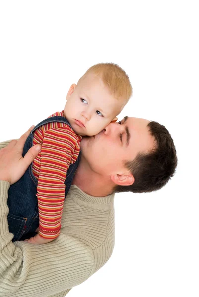 Muž políbil jeho syn — Stock fotografie