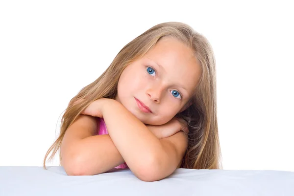 Blond girl cross hands — Stock Photo, Image