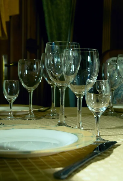 stock image A restaurant table with cutlery