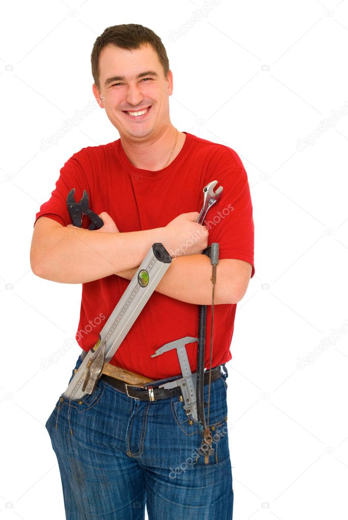 Smile worker with tools
