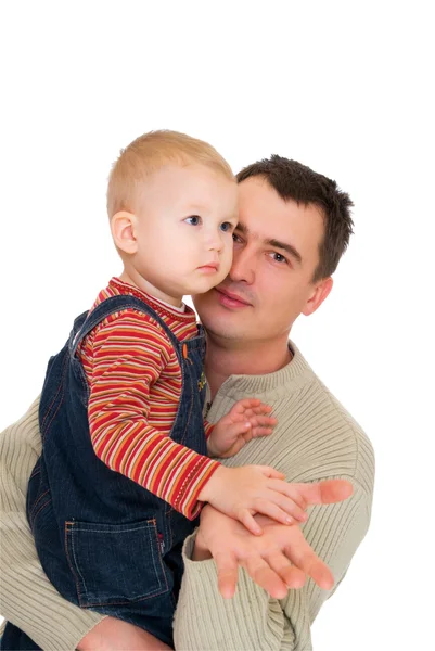 Mladý otec se synem na ruce — Stock fotografie