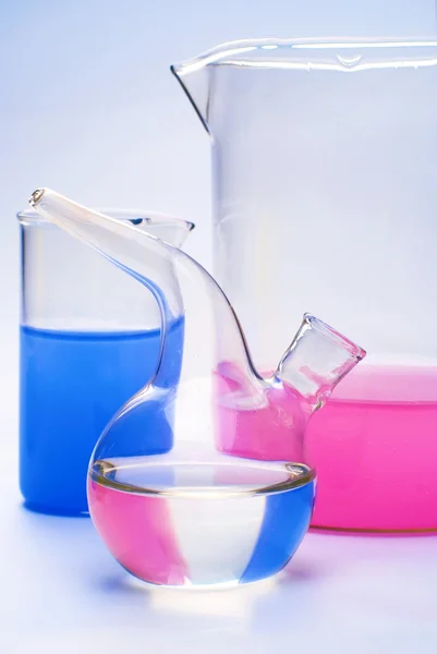 Transparante chemische glaswerk — Stockfoto