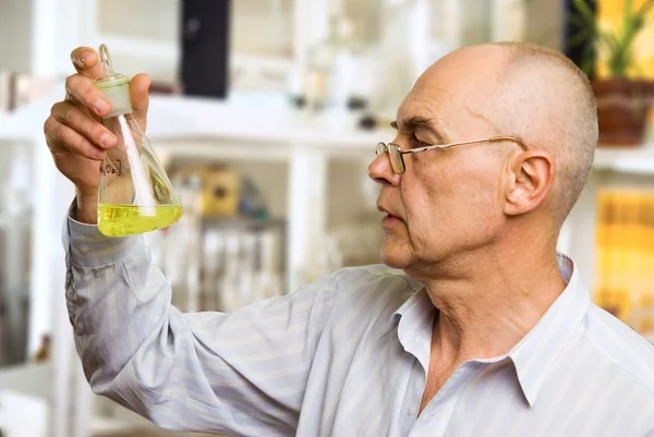Scientist in chemical lab Stock Image