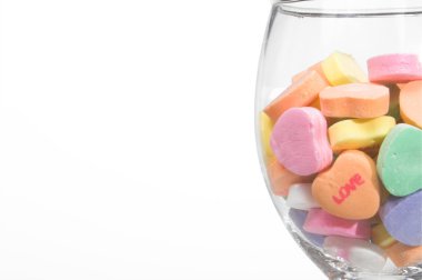 Conversation Hearts in a Wine Glass clipart