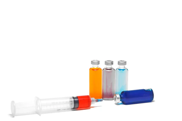 Medicine Vial and Syringe — Stock Photo, Image