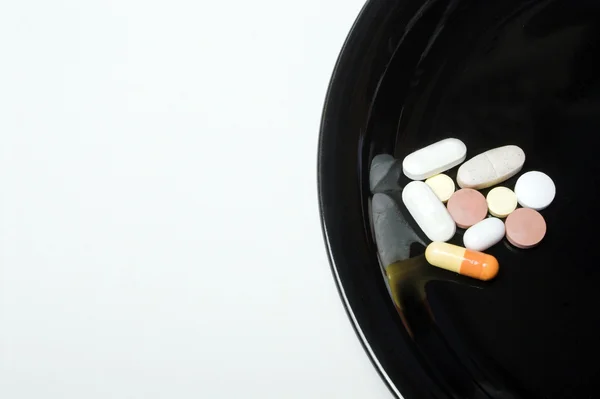 Pílulas de jantar de prescrição — Fotografia de Stock