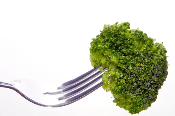 Broccoli on a Fork — Stock Photo, Image