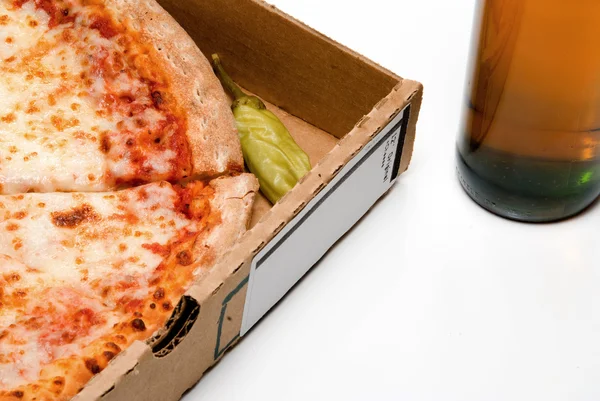 Pizza and Beer — Stock Photo, Image