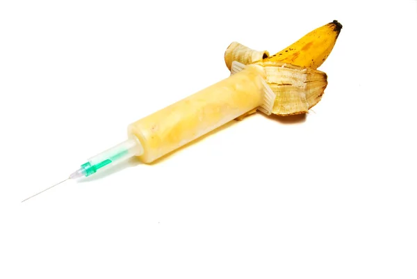 Банановый шприц — стоковое фото