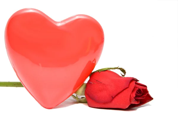 Heart and Rose — Stock Photo, Image