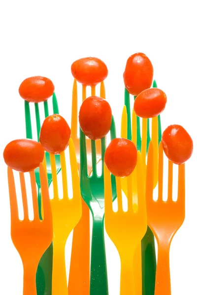 Grape Tomatoes on Forks — Stock Photo, Image