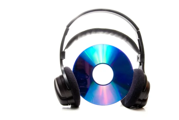 ヘッドフォンと cd — ストック写真