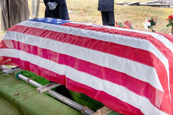 Flag Draped Coffin — Stock Photo, Image