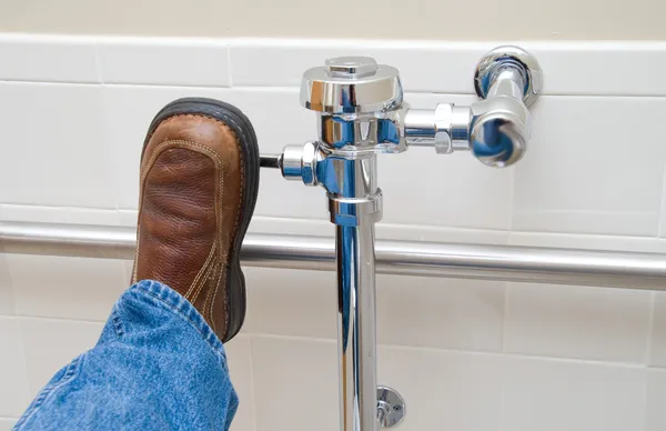 Flushing a Toilet — Stock Photo, Image