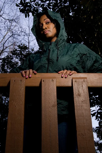 stock image Woman in Raincoat