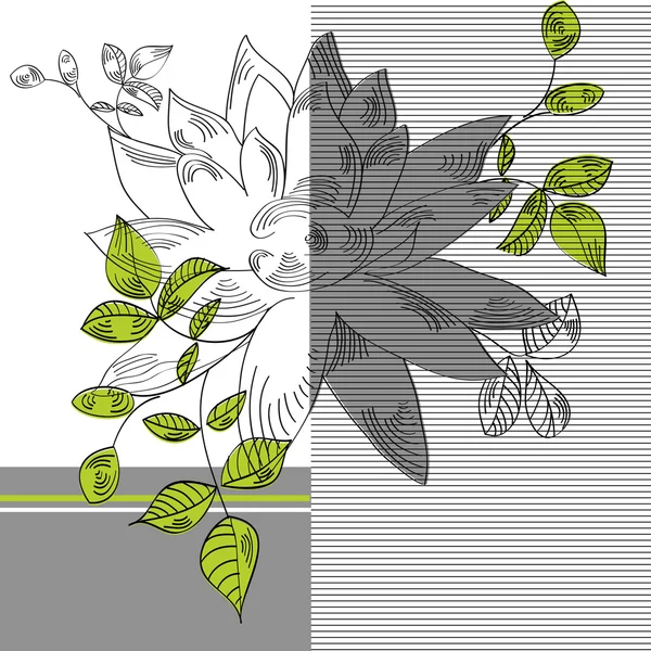 Dekorativní karta s florálním ornamentem — Stockový vektor