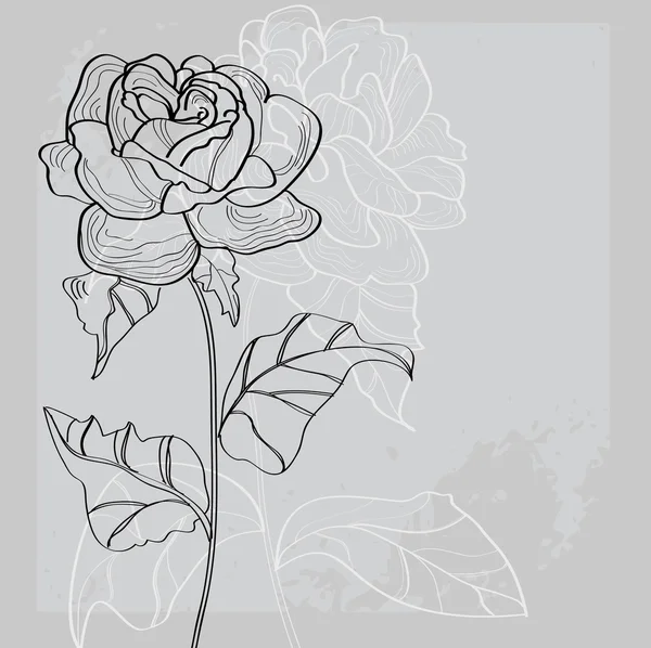 Декоративний фон з трояндовою квіткою — стоковий вектор