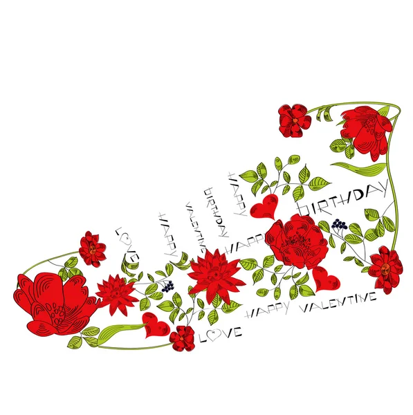 Lits stylisés floraux — Image vectorielle