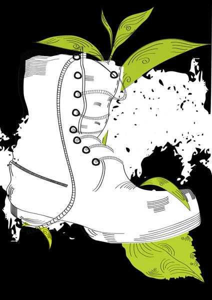 Old boot — Stock Vector