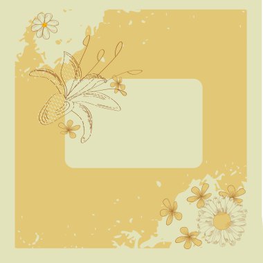 Retro stylized card with flowers