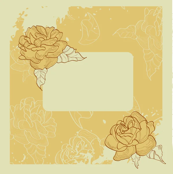 Ρετρό φόντο με τα ροδαλά λουλούδια — Διανυσματικό Αρχείο