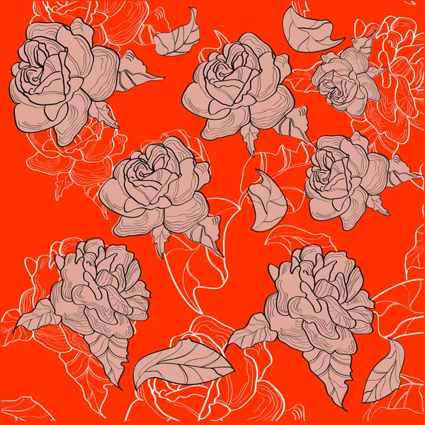 Card colorat cu flori roz — Vector de stoc