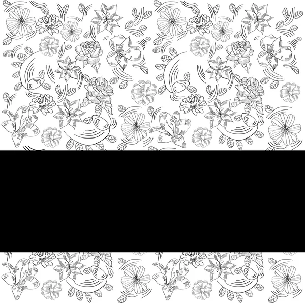 Carte d'invitation avec ornement floral — Image vectorielle