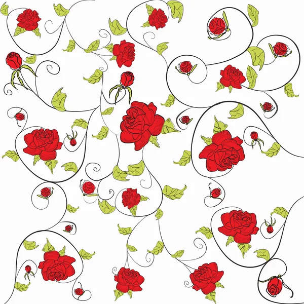 Background with roses flowers — Stock Vector