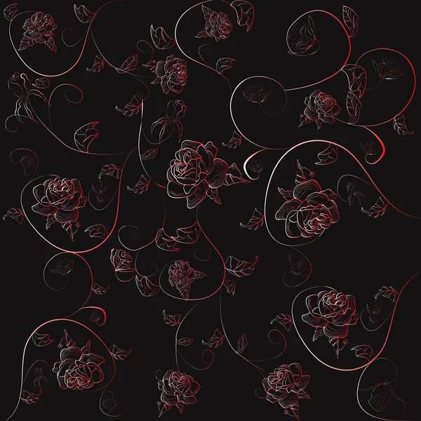 Чорний фон з квітами — стоковий вектор