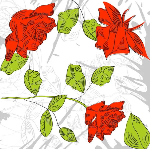 Rose con macchie di inchiostro — Vettoriale Stock