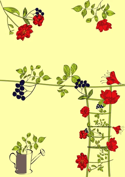 Dekorativa blommor bakgrund — Stock vektor