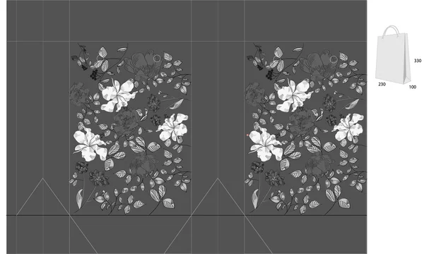 Dekorativní tašku s květinovým vzorem — Stockový vektor