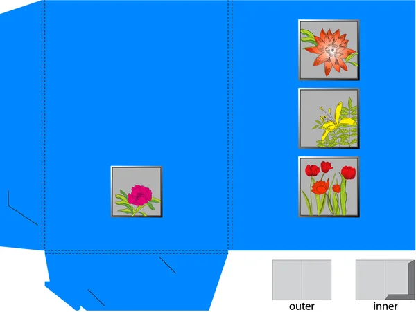 Dekorative Ordner mit Blumen — Stockvektor