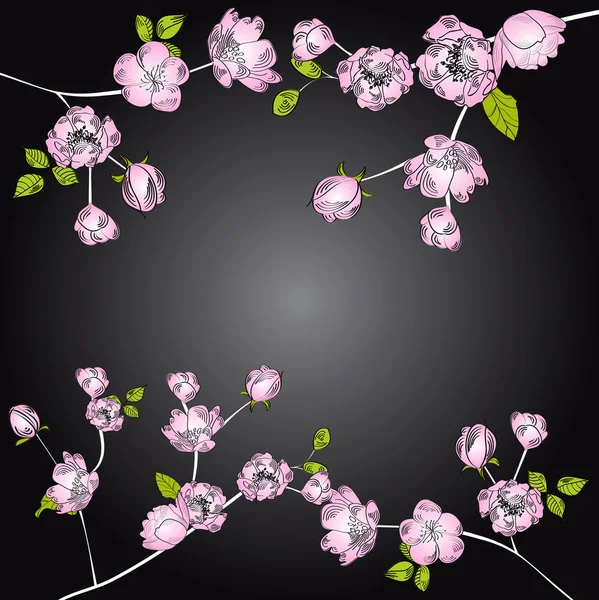 Cadre de branche de pommier — Image vectorielle