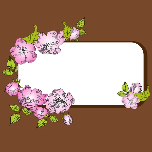 Frame with pink flowers — Stock Vector