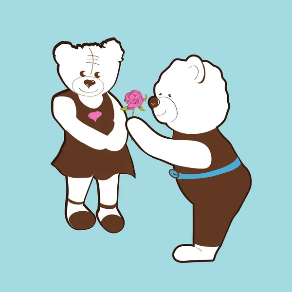 バレンタインのクマのベクトル — ストックベクタ