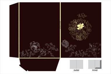 Folders with floral ornament clipart