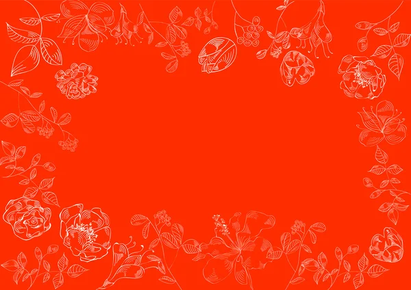 Marco floral decorativo — Vector de stock