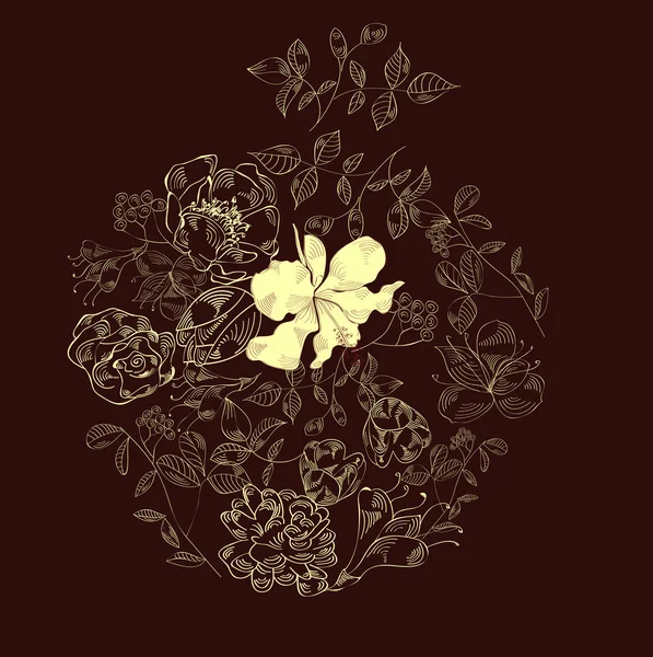 Květinové koule s dekorativní květy — Stockový vektor