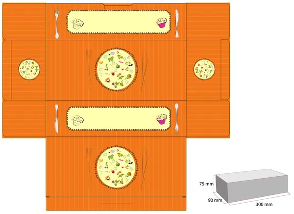 Caja con troquel — Archivo Imágenes Vectoriales