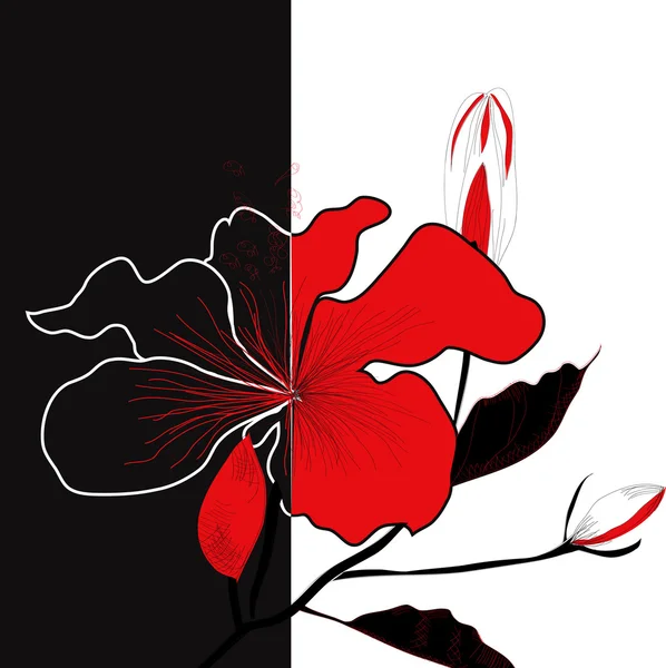 花とコントラストの図 — ストックベクタ