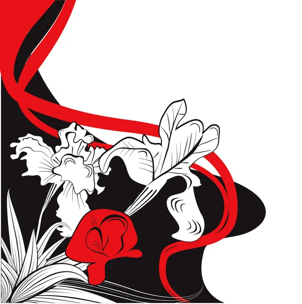 Ретро стилізовані квіти ірису — стоковий вектор