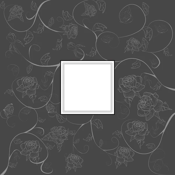 Сірий фон з трояндою — стоковий вектор