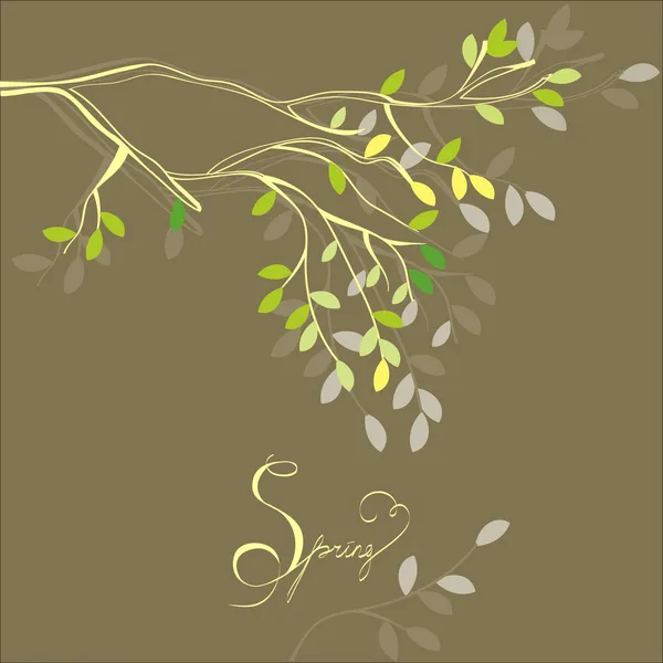 Fond stylisé avec branche de printemps — Image vectorielle
