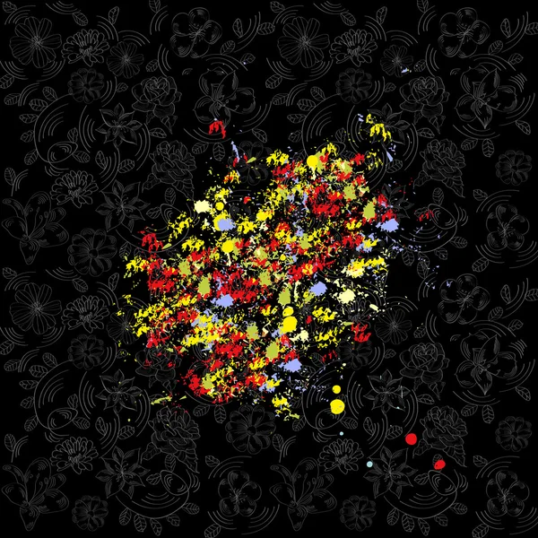 Fond coloré avec des fleurs — Image vectorielle