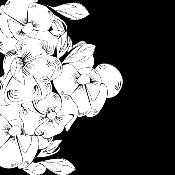 Přání s bílými květy — Stockový vektor