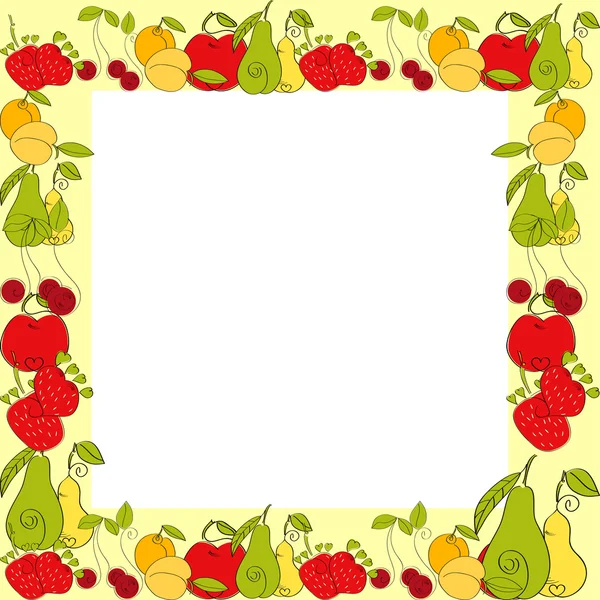 Frontière de fruits — Image vectorielle